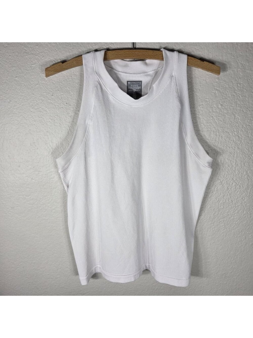 Athleta Renew Seamless Ribbed Racerback White Tank Top Size XL